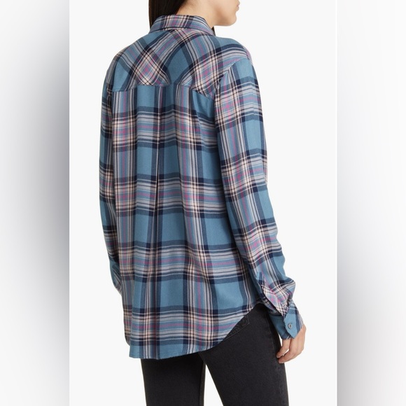 NWOT Rails Hunter Shirt In Blue Jasper Blush Size S $178 - Picture 3 of 10